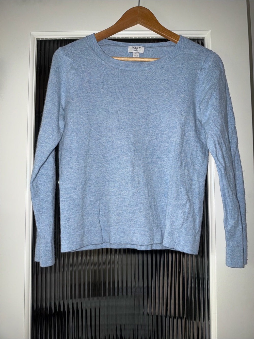 J. Crew Lightweight Crewneck Teddie Sweater in Light Blue